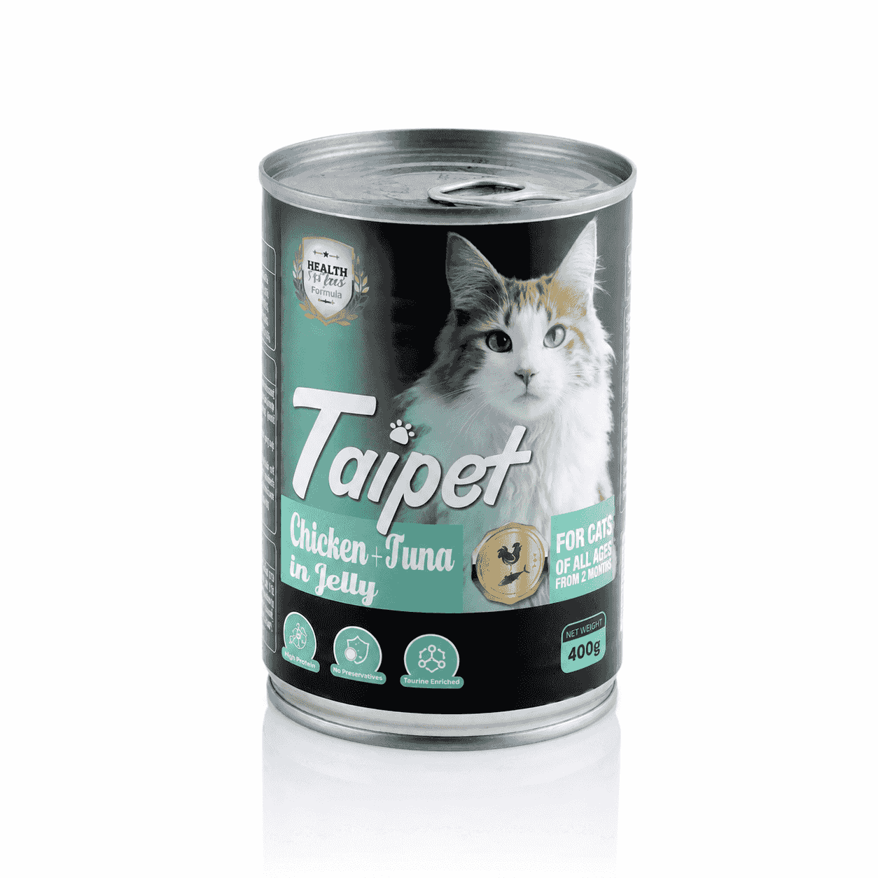 Taipet Can Cat Food Chicken and Tuna in Jelly For Both Adults Kittens From 2months 400g
