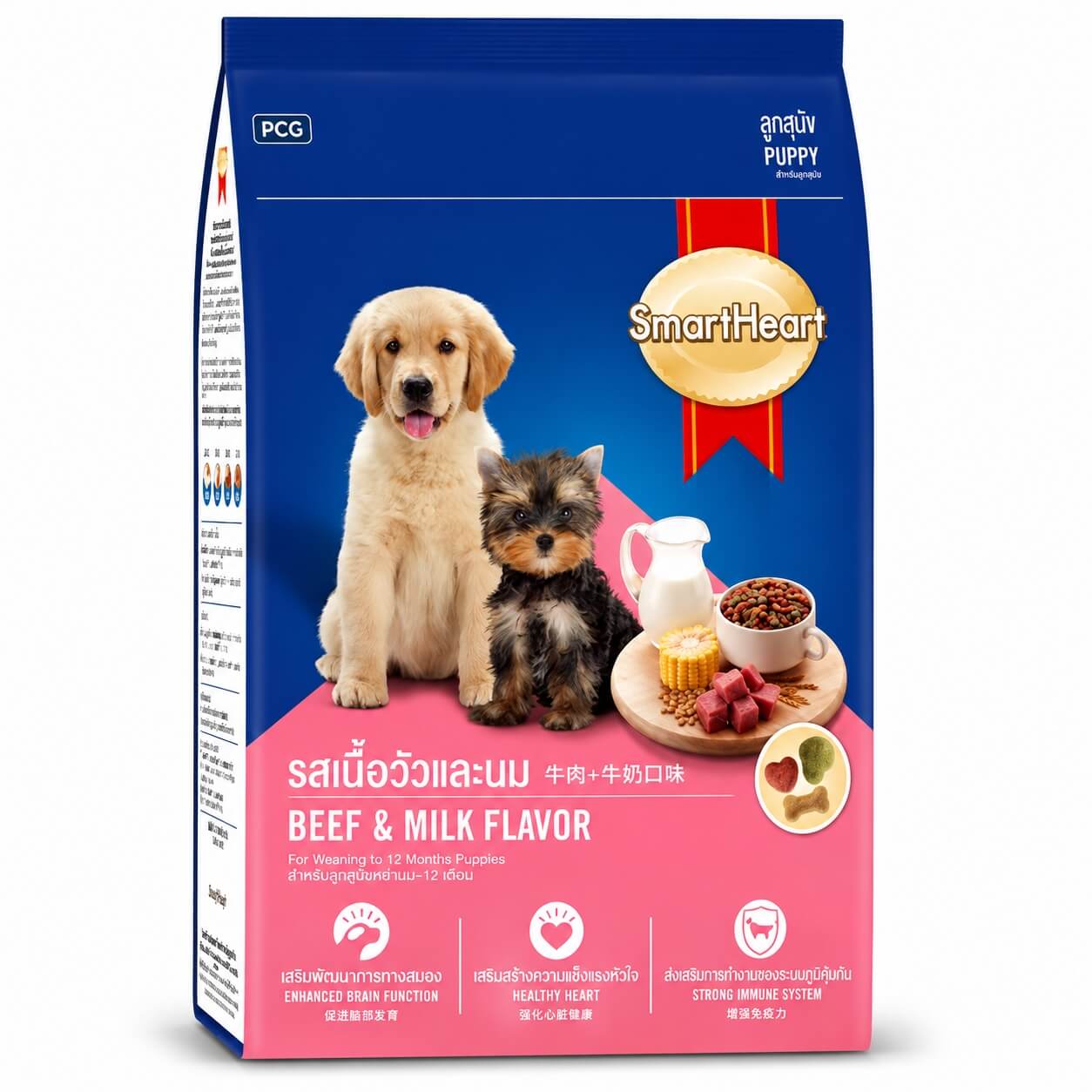 SmartHeart Dry Food Beef Milk (Puppy) 3kg